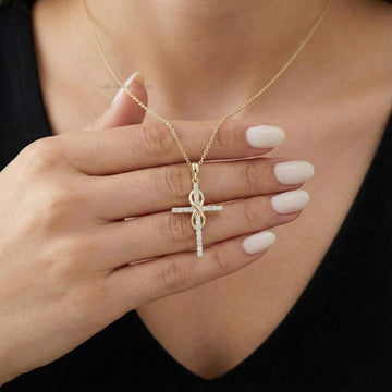 Lab Diamond Cross Pendant Necklace