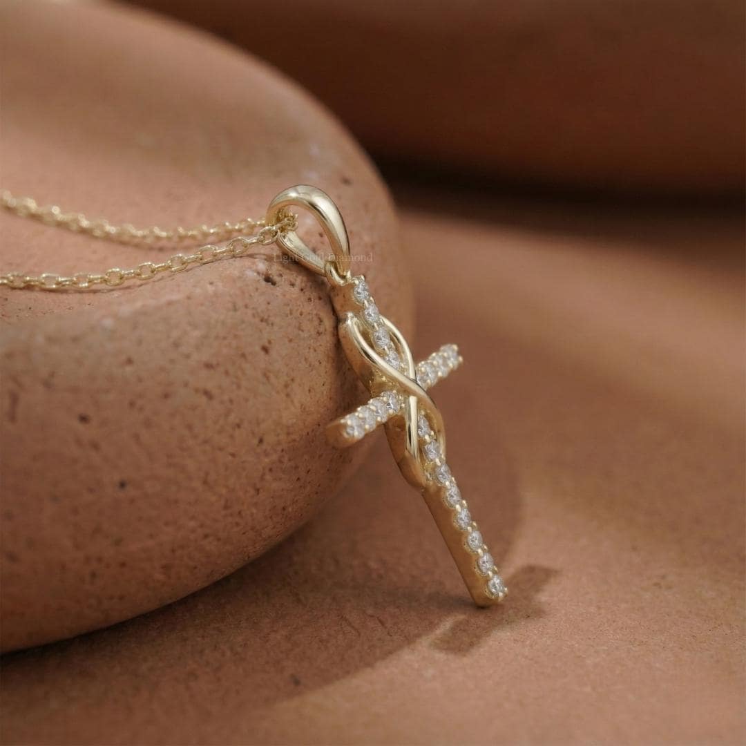 Lab Diamond Cross Pendant Necklace