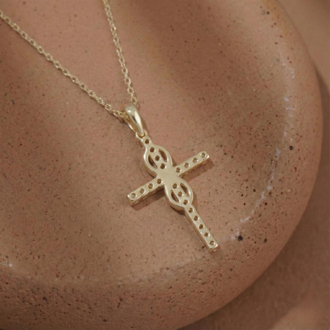 Lab Diamond Cross Pendant Necklace