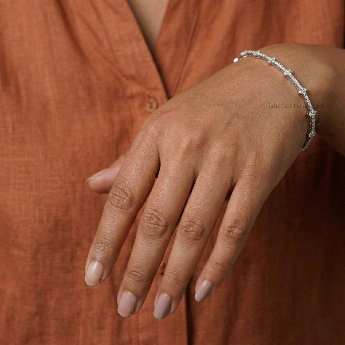 Lab Grown Diamond Clover Tennis Bracelet