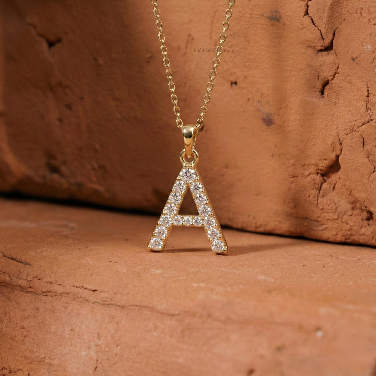 Lab Grown Diamond Letter Initial Pendant Necklace