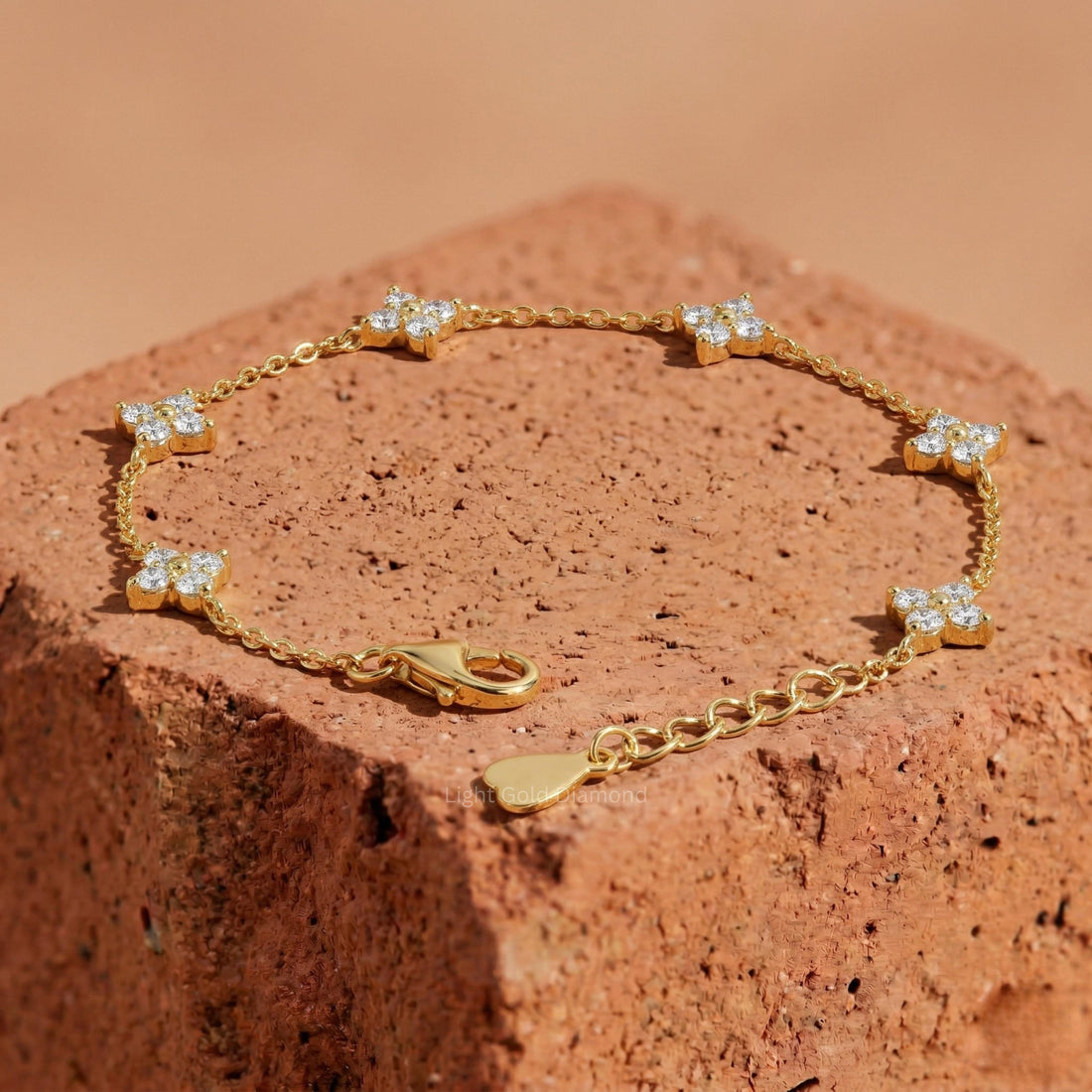 Lab Grown Diamond leaf Clover Bracelet