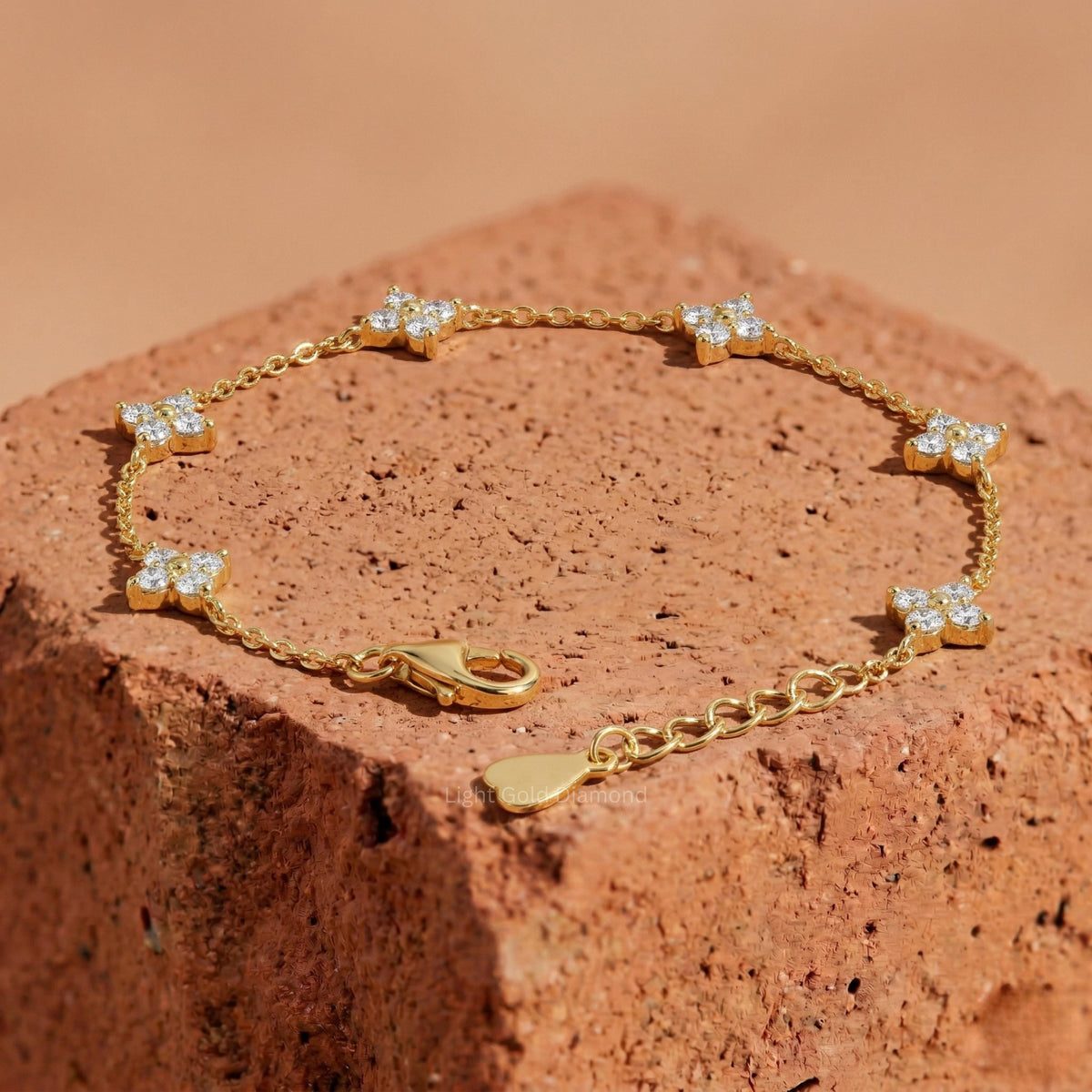 Lab Grown Diamond leaf Clover Bracelet