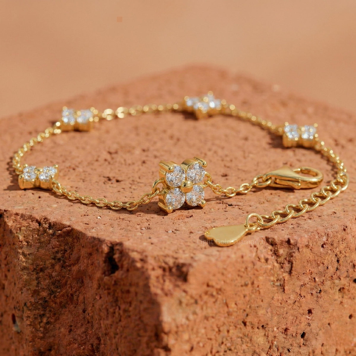 Lab Grown Diamond leaf Clover Bracelet