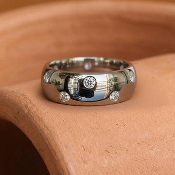 Lab Grown Round Diamond Flush Set Band 