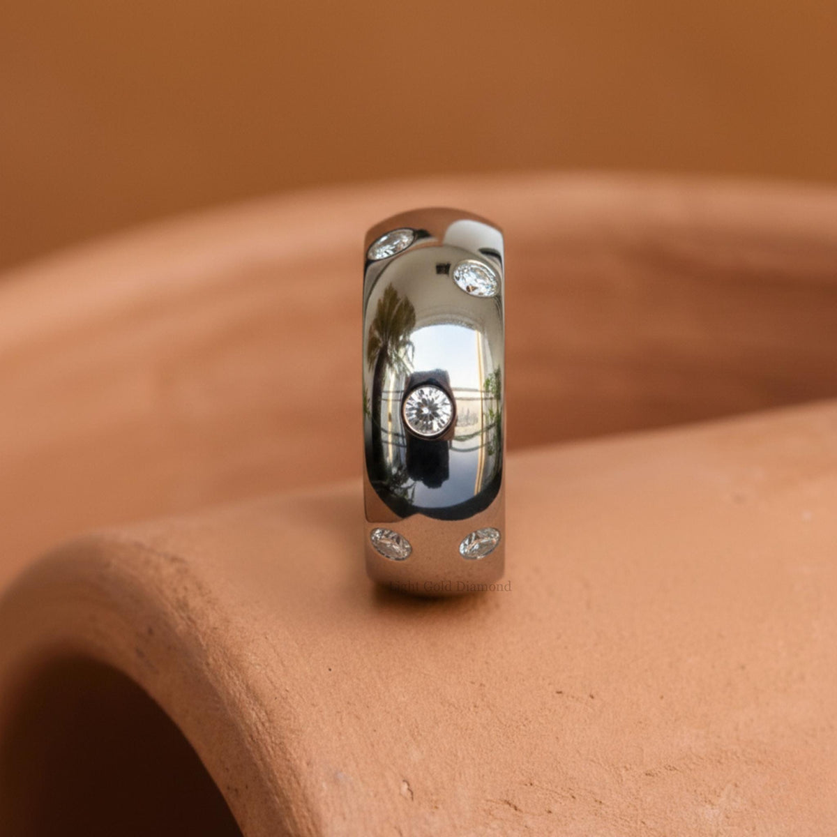 Lab Grown Round Diamond Flush Set Band 