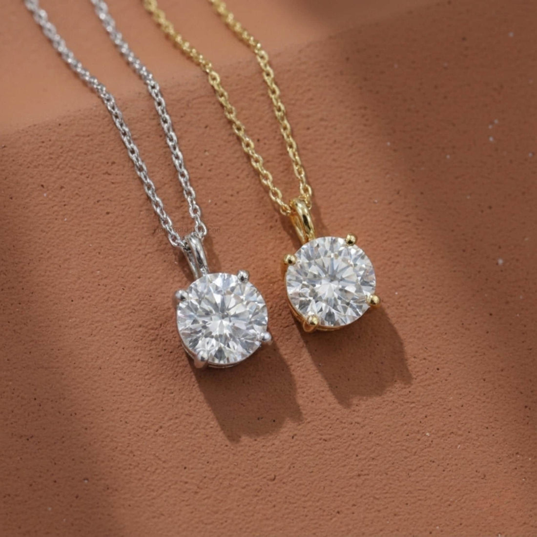 Lab Grown Round Diamond Solitaire Pendant Necklace