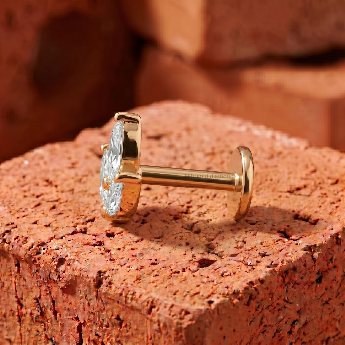 Lotus Marquise Diamond Cartilage Studs