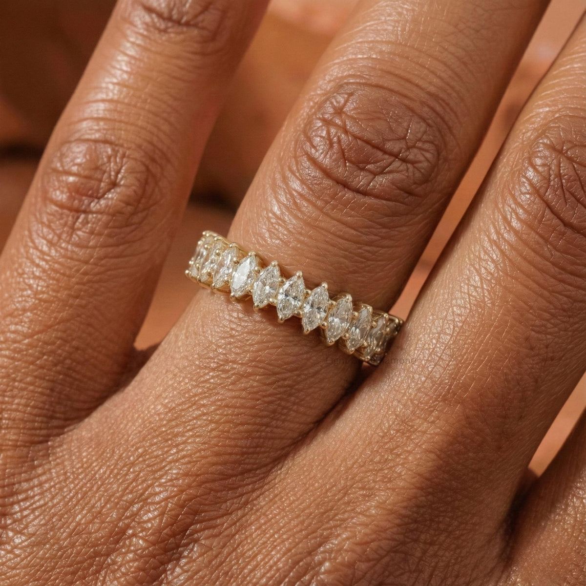 Marquise Cut Lab Grown Diamond Half Eternity Band