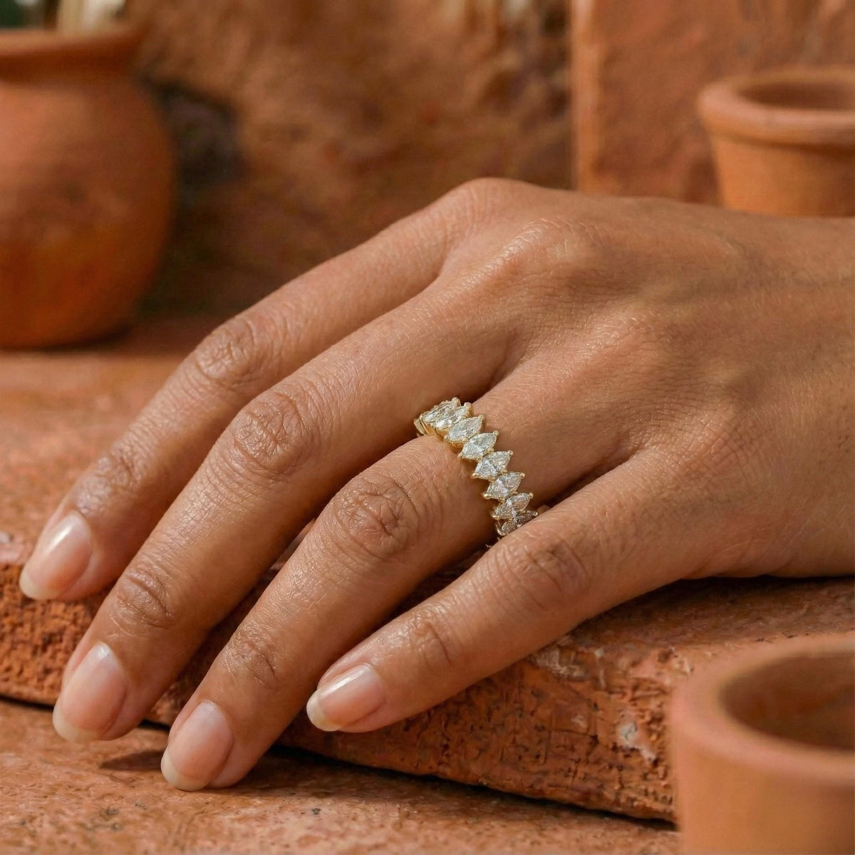 Marquise Cut Lab-Grown Diamond Wedding Ring