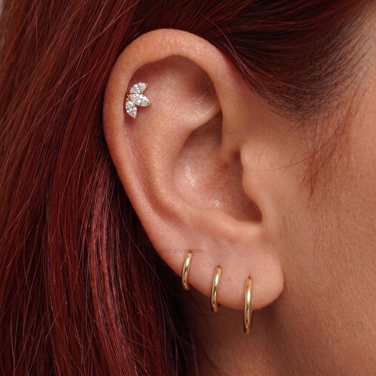 Marquise Lab Grown Diamond Cartilage Earrings