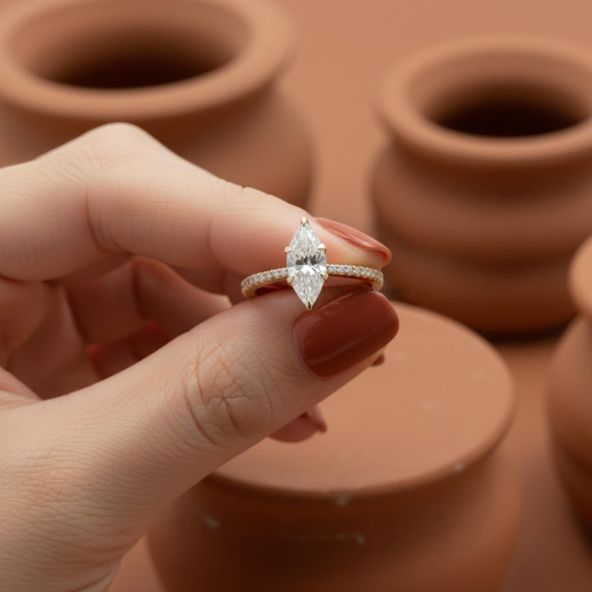 Marquise Lab Grown Diamond Engagement Ring