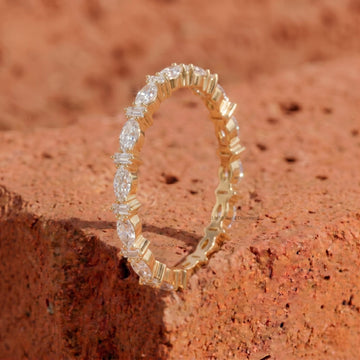Marquise and Baguette Wedding Ring