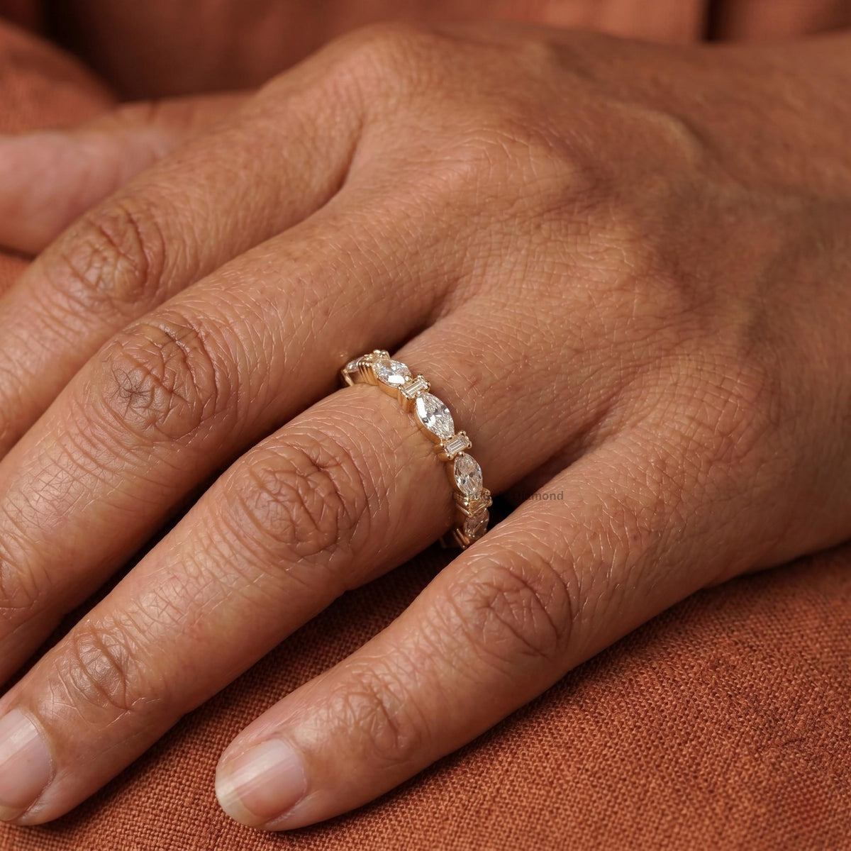 Marquise and Baguette Wedding Ring