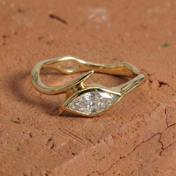 Nature Inspired Lab Diamond Marquise Engagement Ring