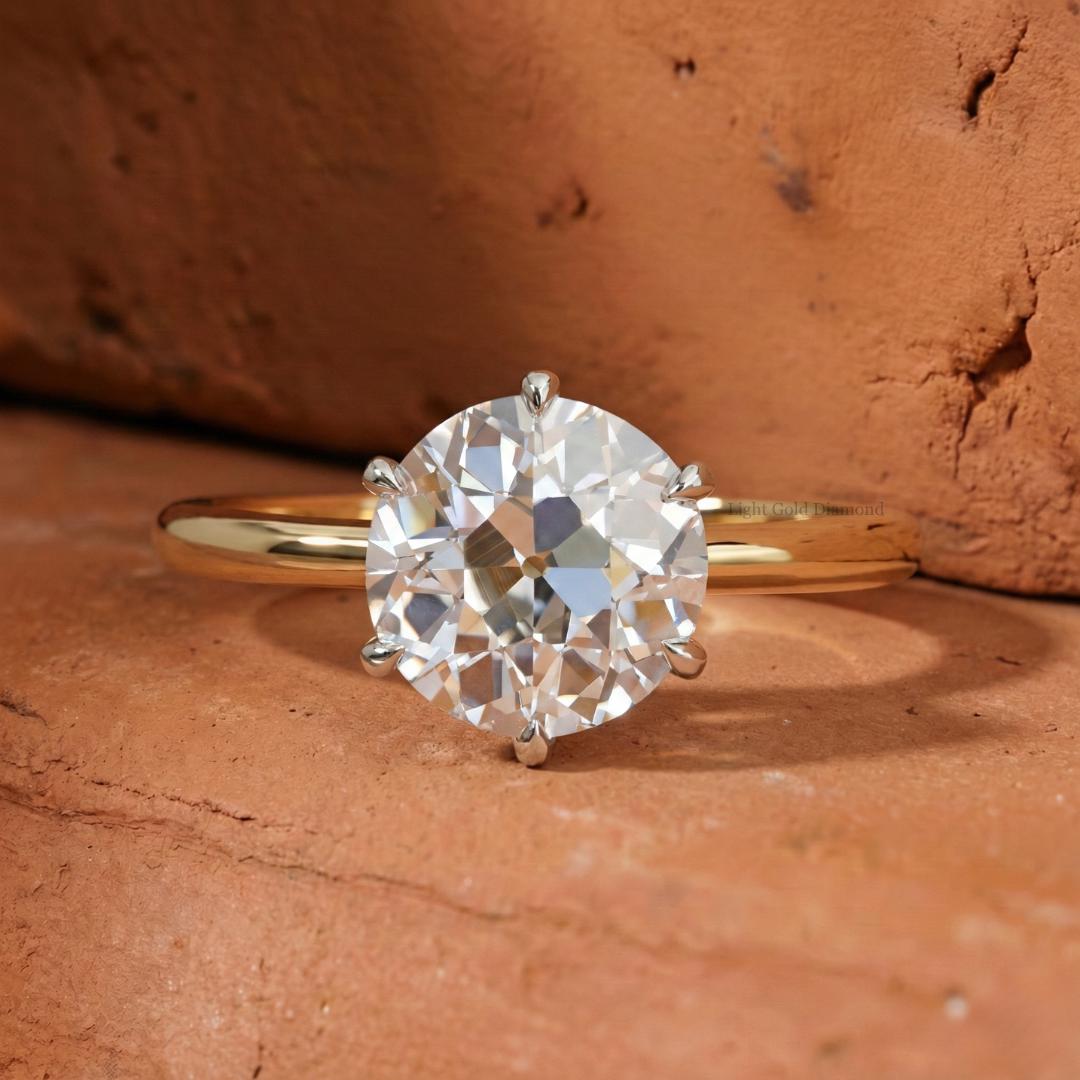 Old European Round Cut Lab Grown Diamond Ring