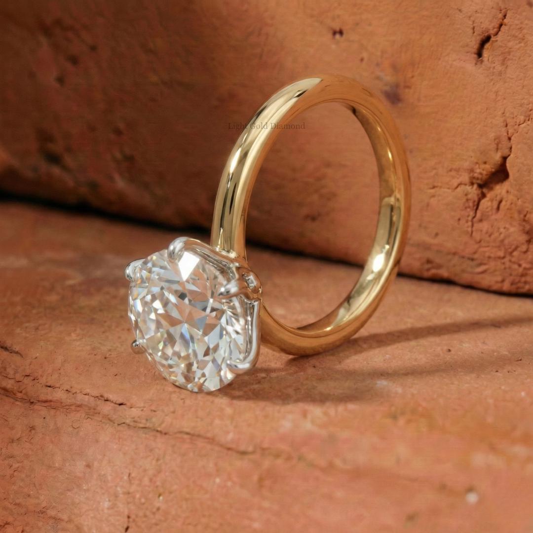 Old European Round Cut Lab Grown Diamond Ring