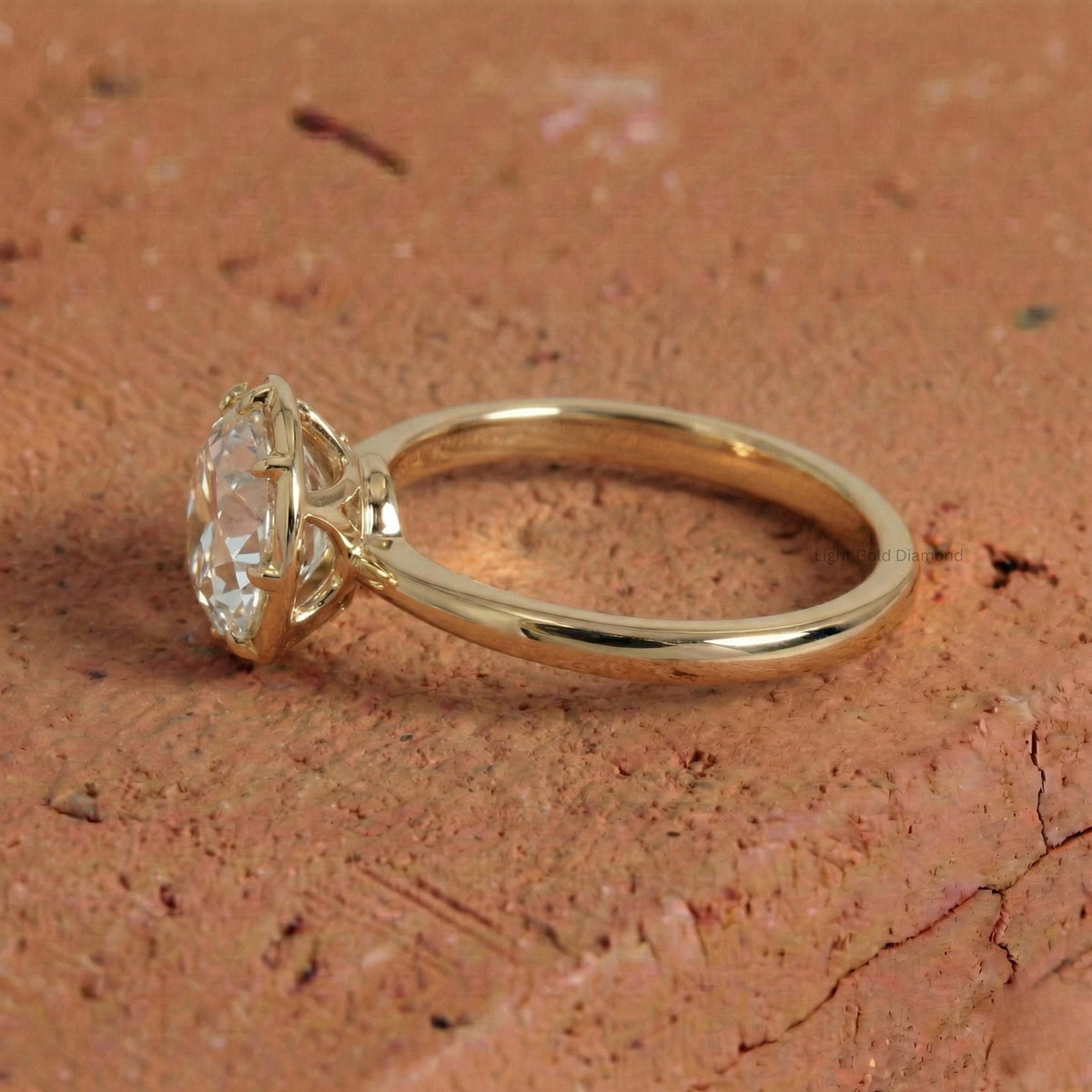 Old European Round Cut Lab Grown Diamond Solitaire Ring