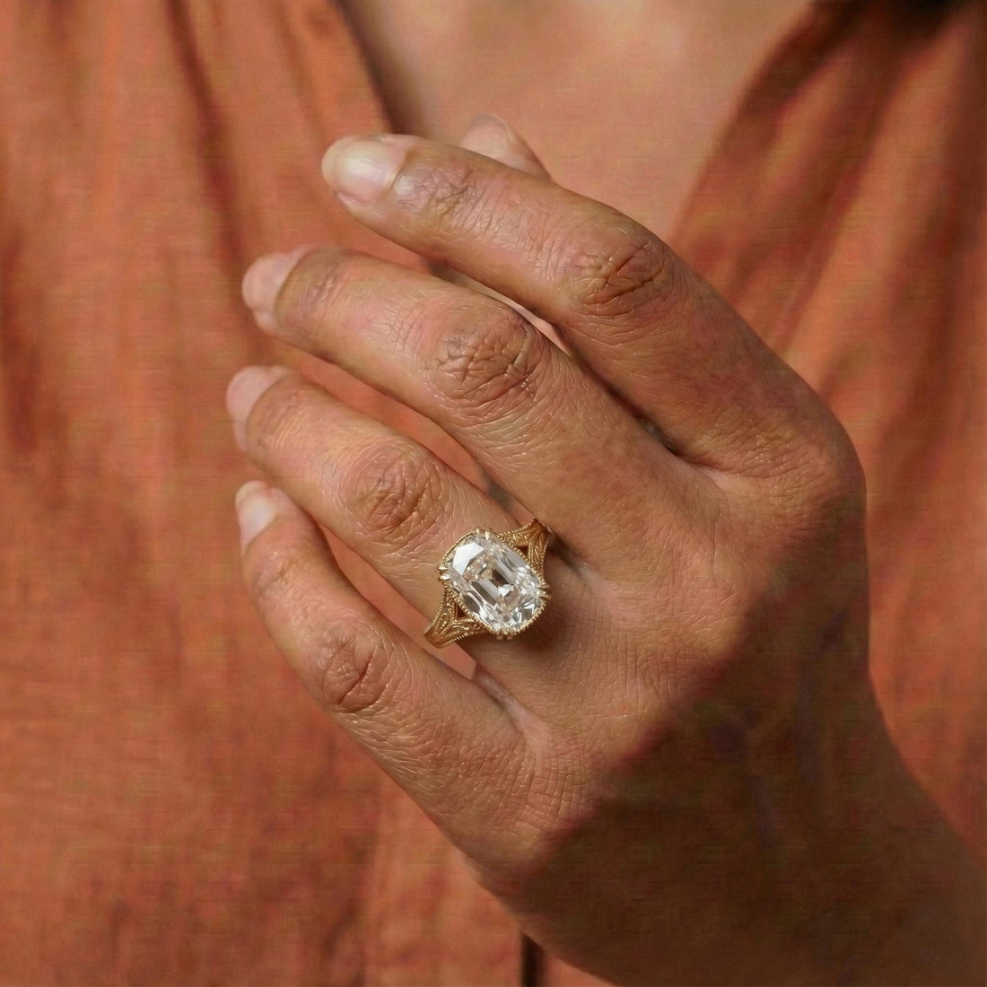 Old Mine Cushion Antique Engagement Ring