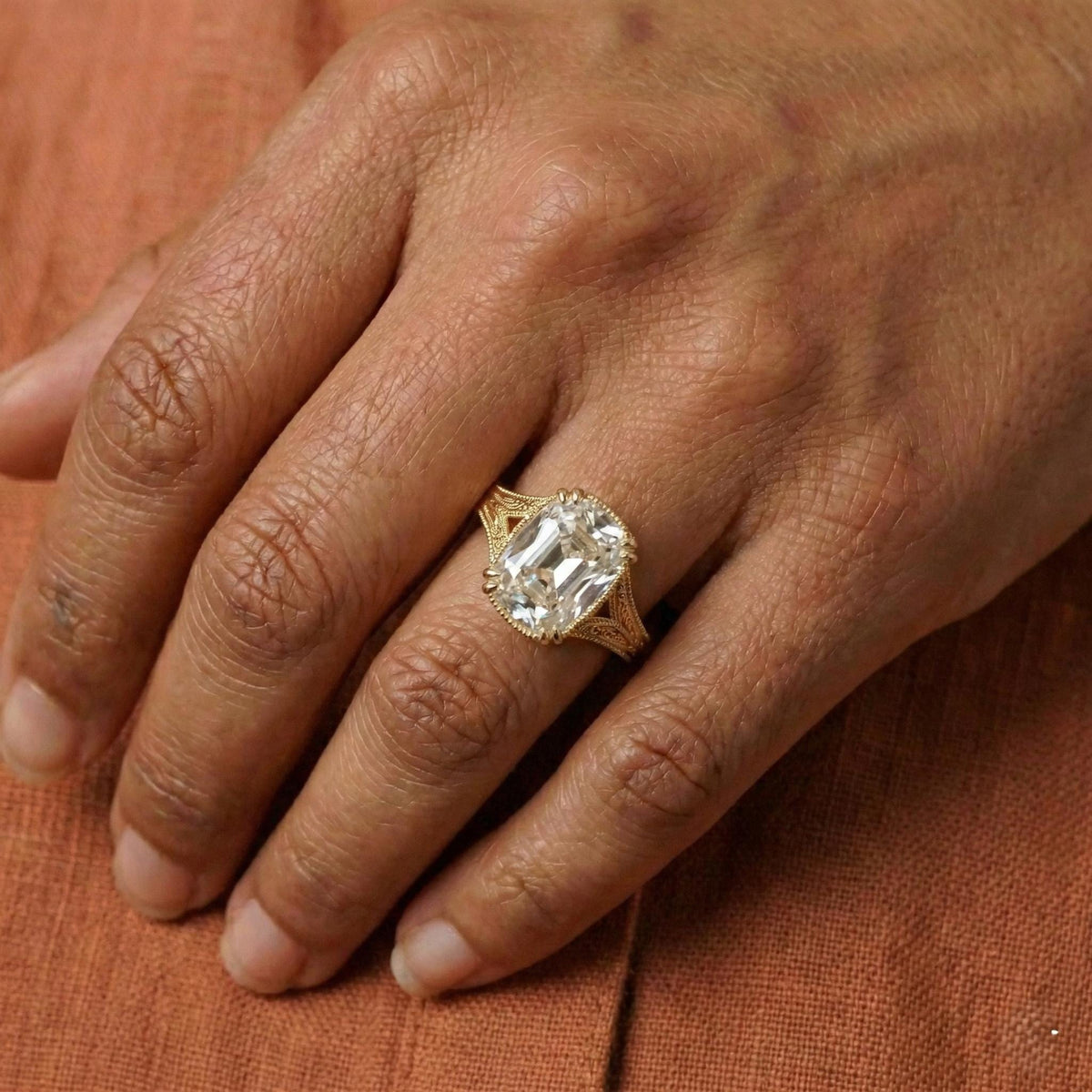 Old Mine Cushion Antique Engagement Ring