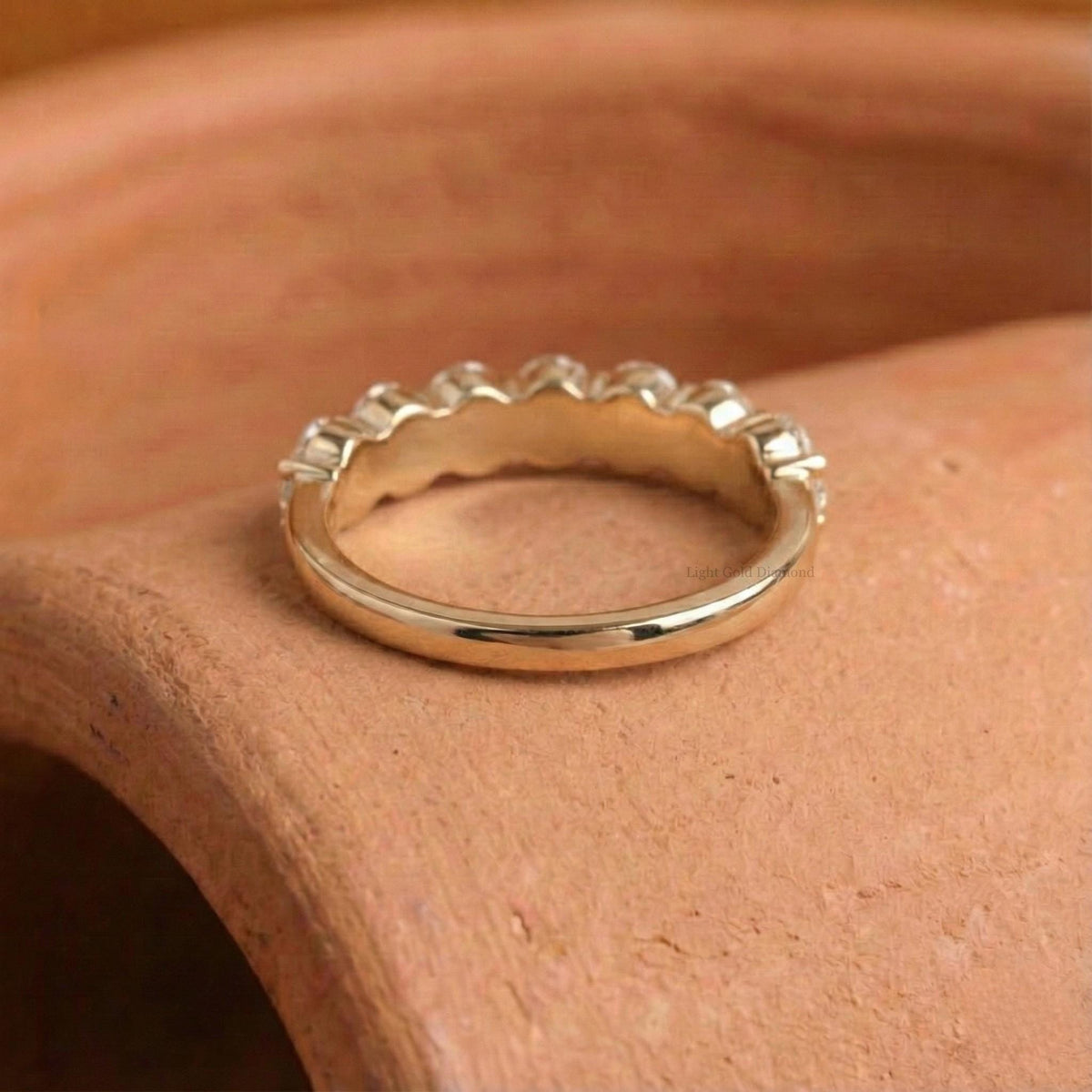 Oval Cut Diamond Wedding Band