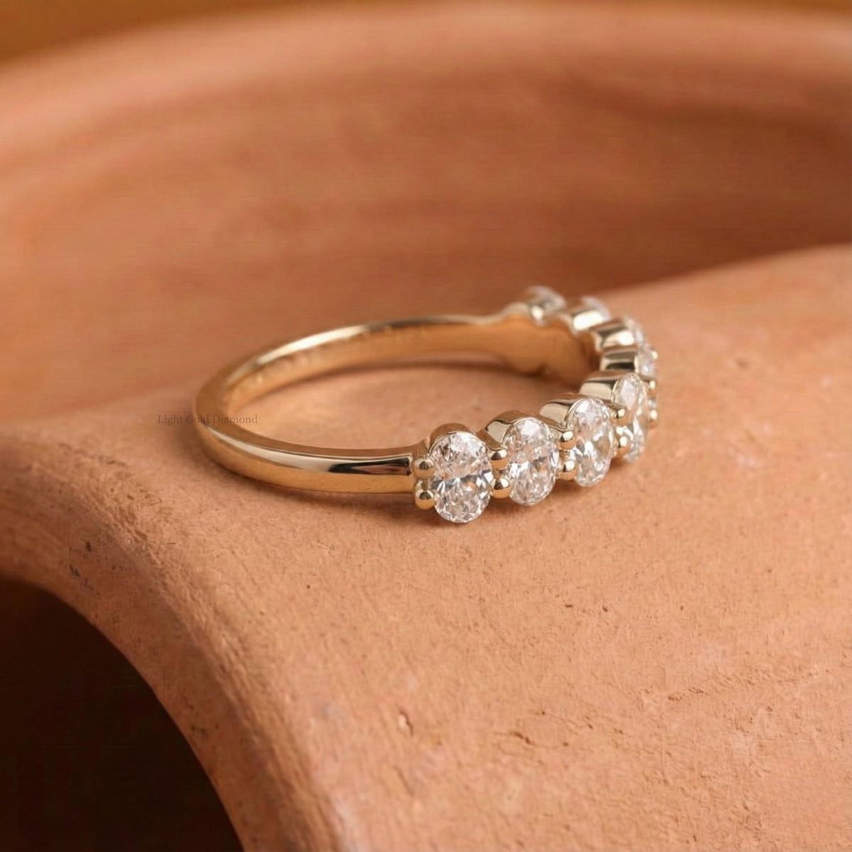 Oval Cut Diamond Wedding Band