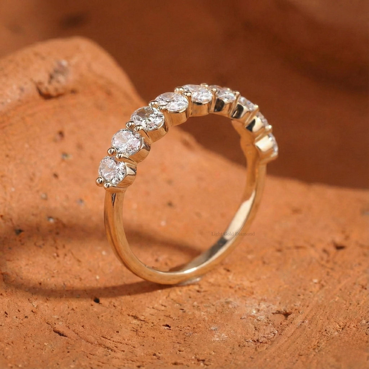 Oval Cut Diamond Wedding Band
