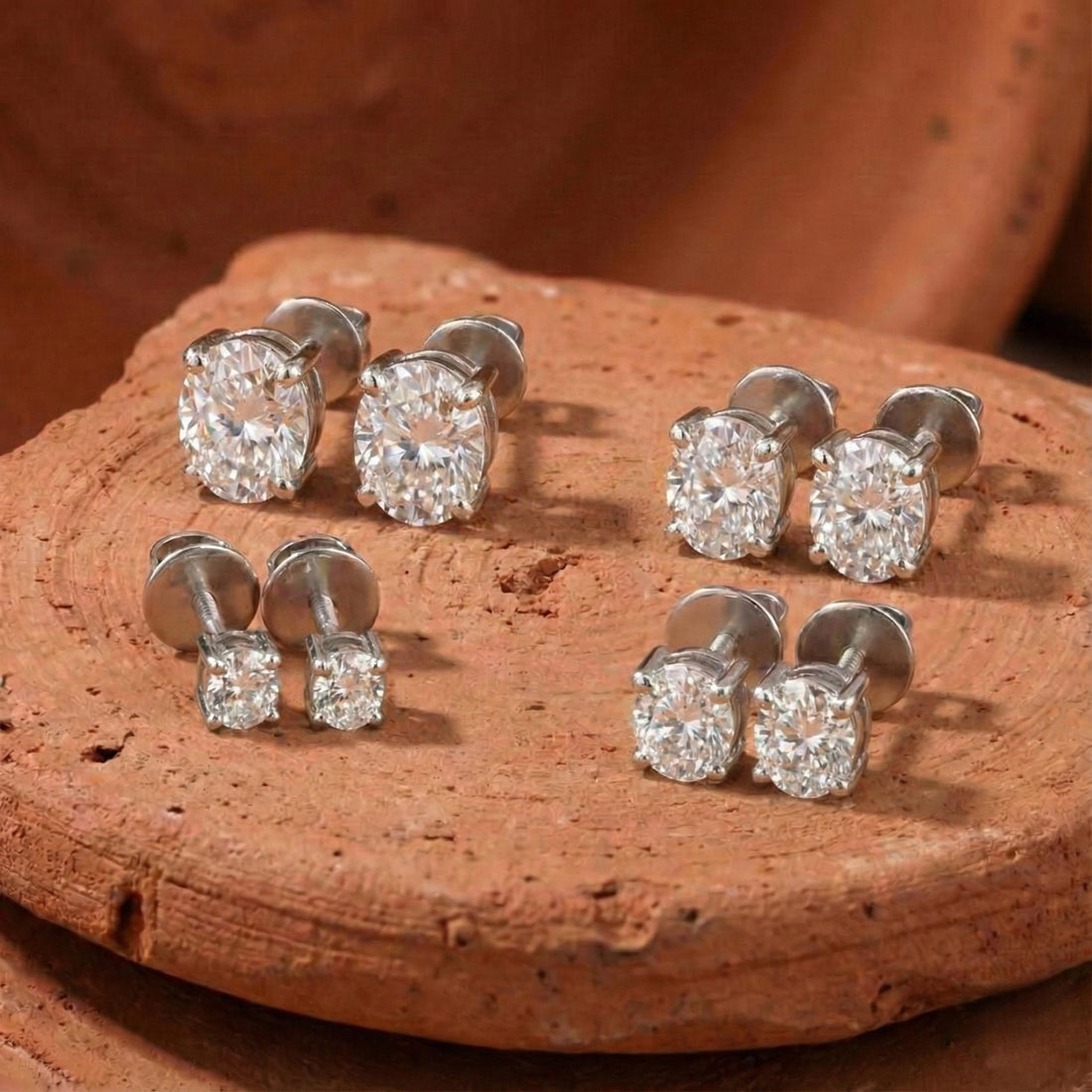 Oval Lab Diamond Stud Earrings