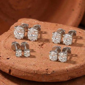 Oval Lab Diamond Stud Earrings
