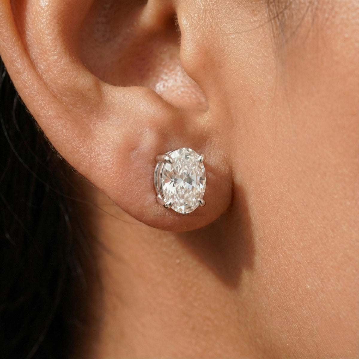 Oval Lab Diamond Stud Earrings