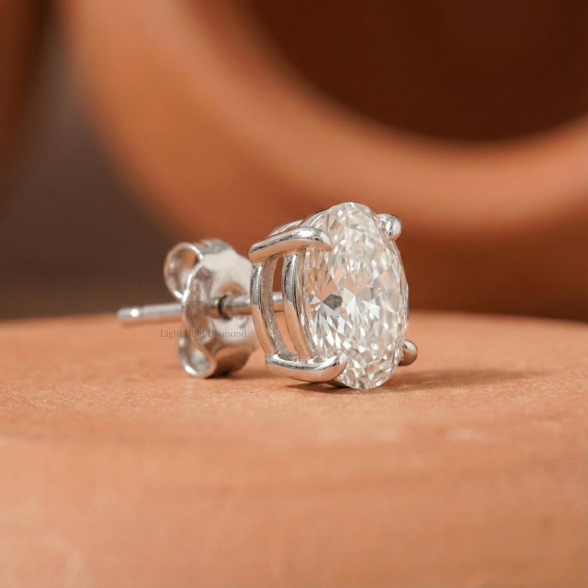Oval Lab Diamond Stud Earrings