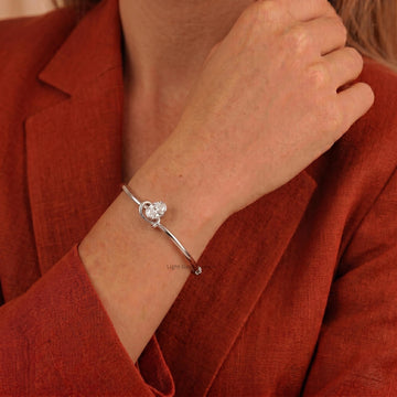 Oval Lab Grown Diamond Bangle Bracelet