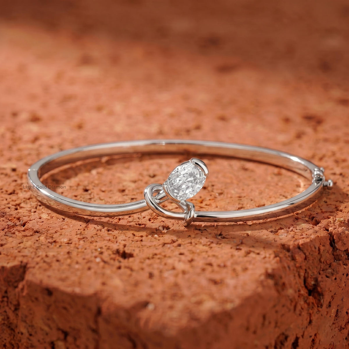 Oval Lab Grown Diamond Bangle Bracelet