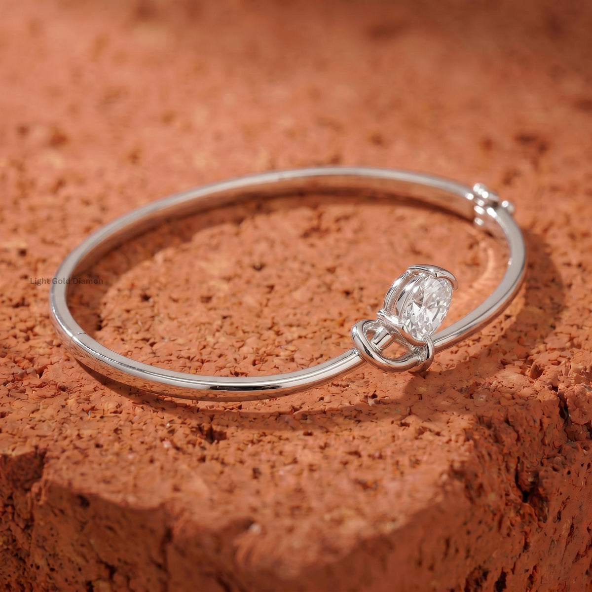 Oval Lab Grown Diamond Bangle Bracelet