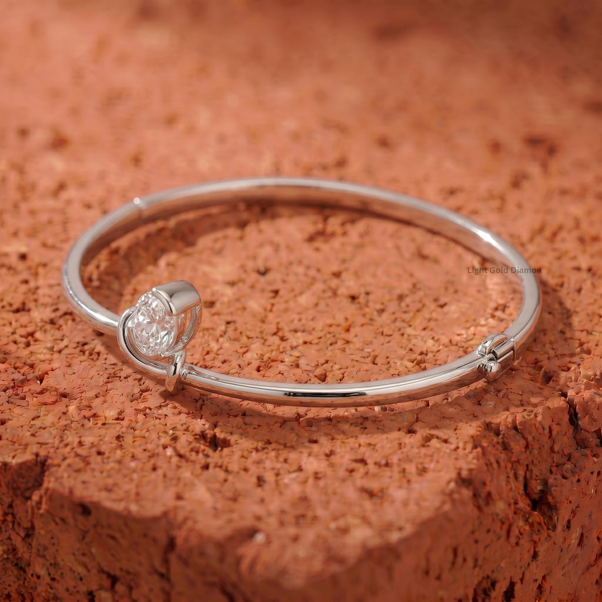 Oval Lab Grown Diamond Bangle Bracelet