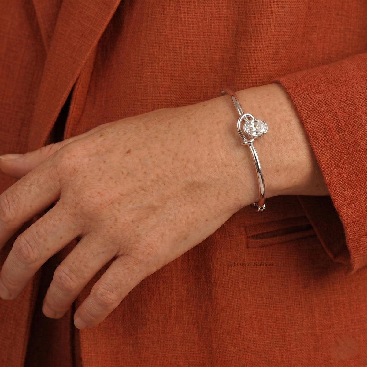 Oval Lab Grown Diamond Bangle Bracelet