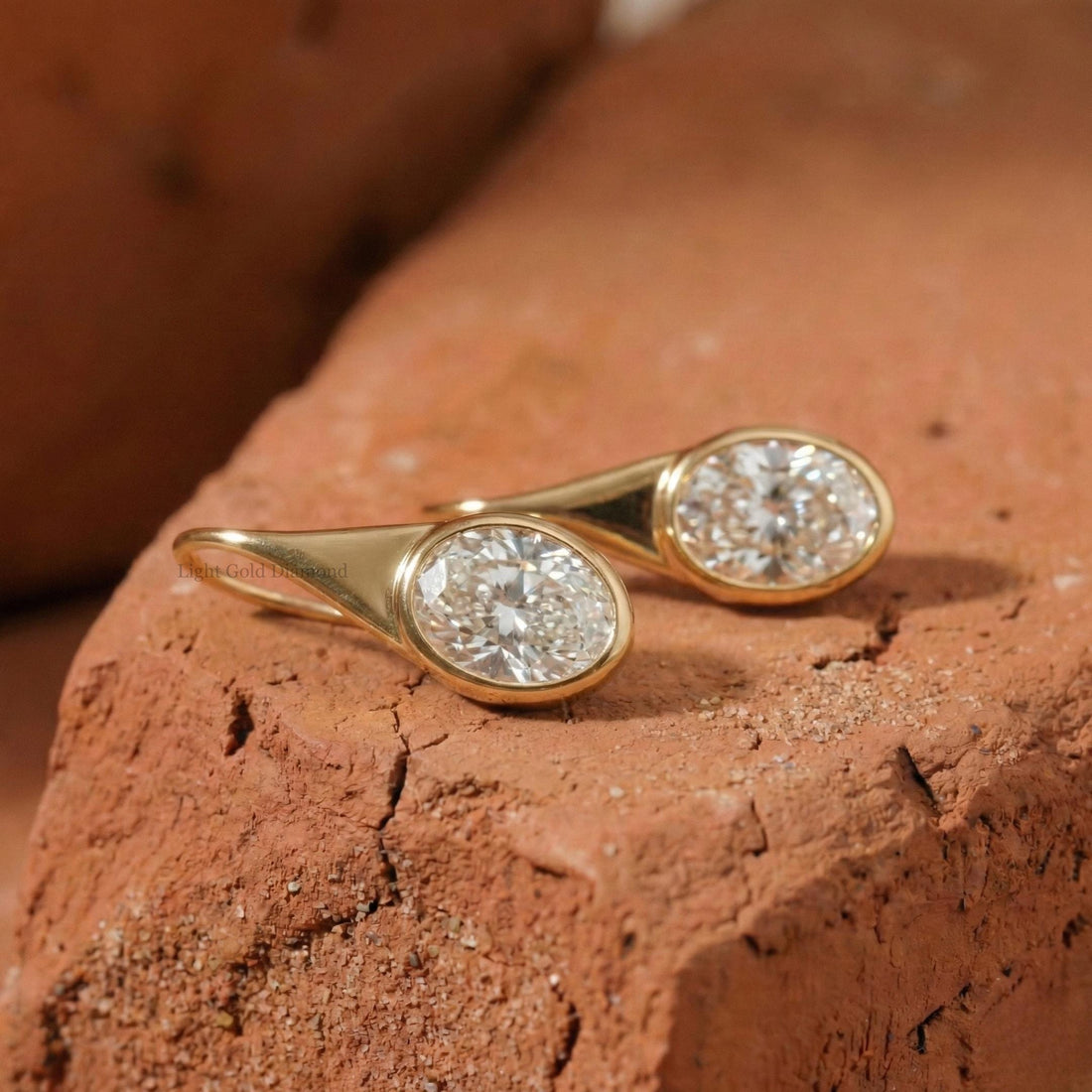 Oval Lab Grown Diamond Dangle Earrings