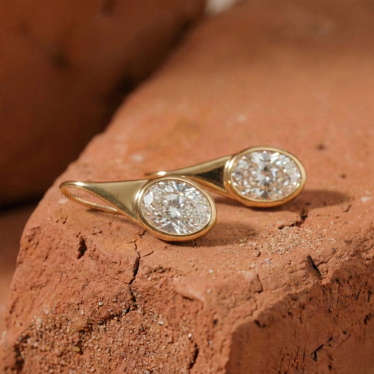 Oval Lab Grown Diamond Dangle Earrings