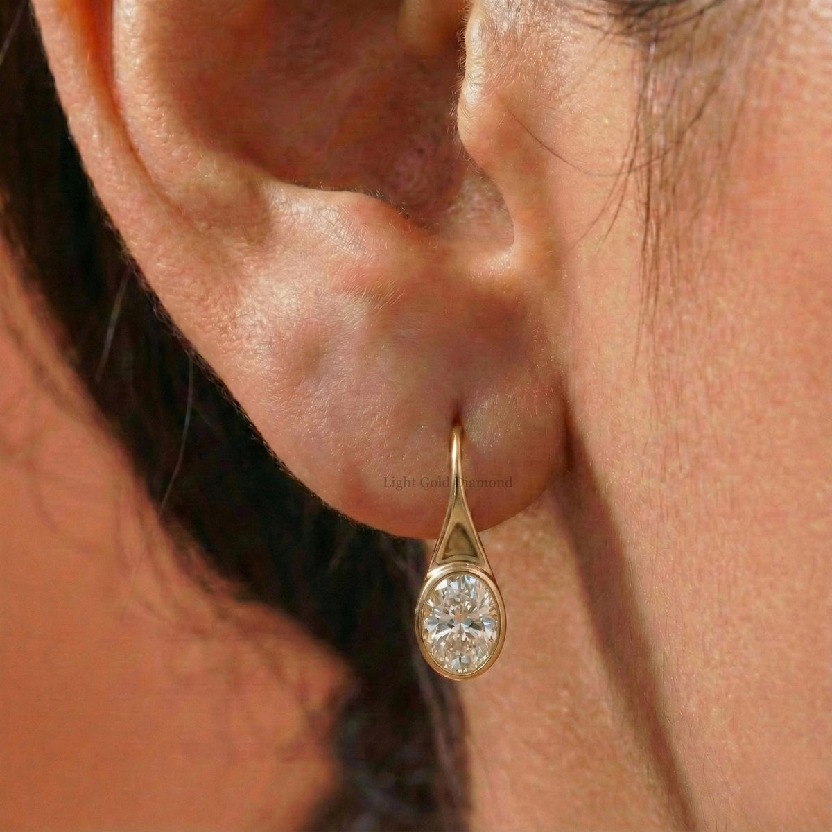Oval Lab Grown Diamond Dangle Earrings