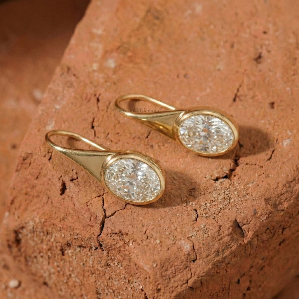 Oval Lab Grown Diamond Dangle Earrings