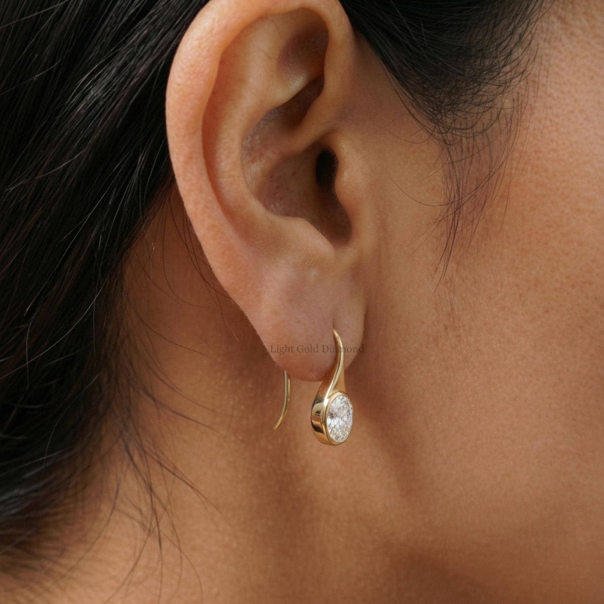 Oval Lab Grown Diamond Dangle Earrings