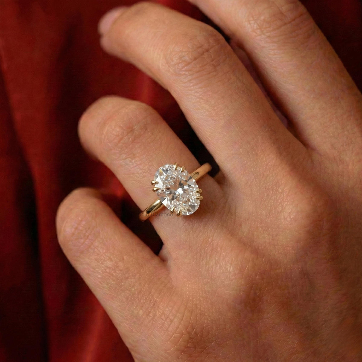 Oval Lab Grown Diamond Engagement Ring Double Prong