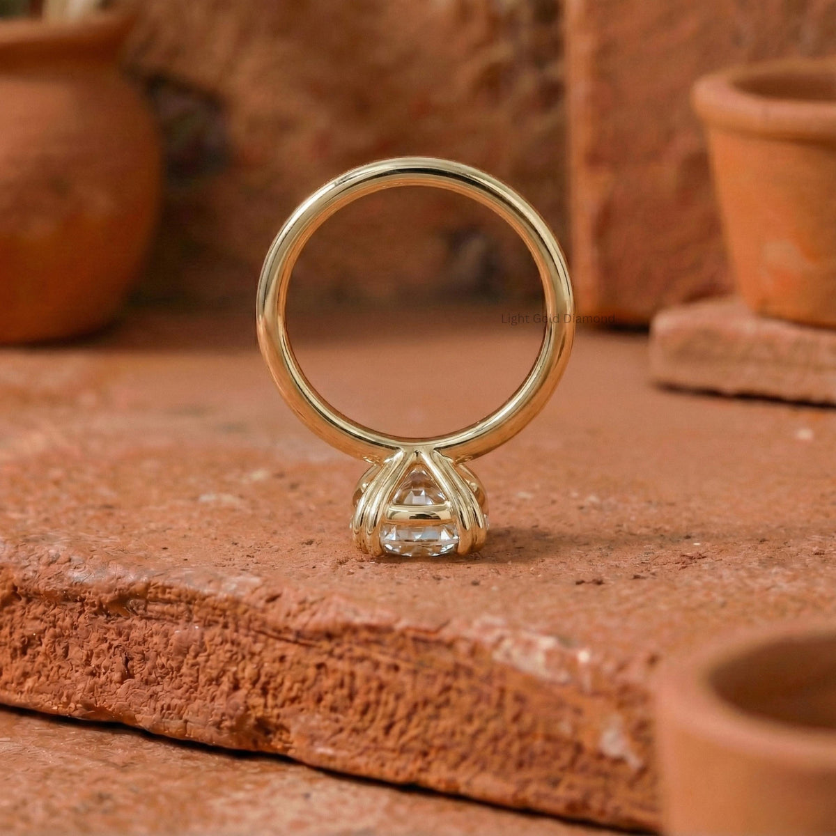 Oval Lab Grown Diamond Engagement Ring Double Prong