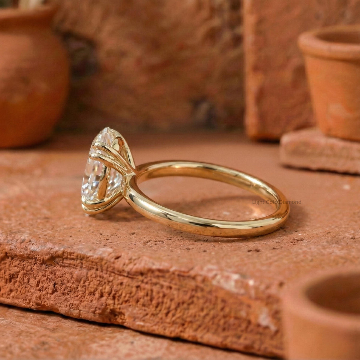 Oval Lab Grown Diamond Engagement Ring Double Prong