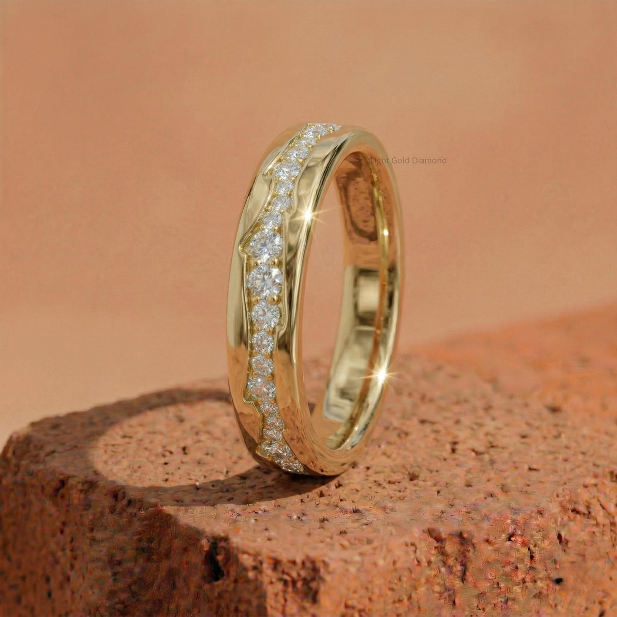 Pave Diamond Eternity Wedding Band stend pose 