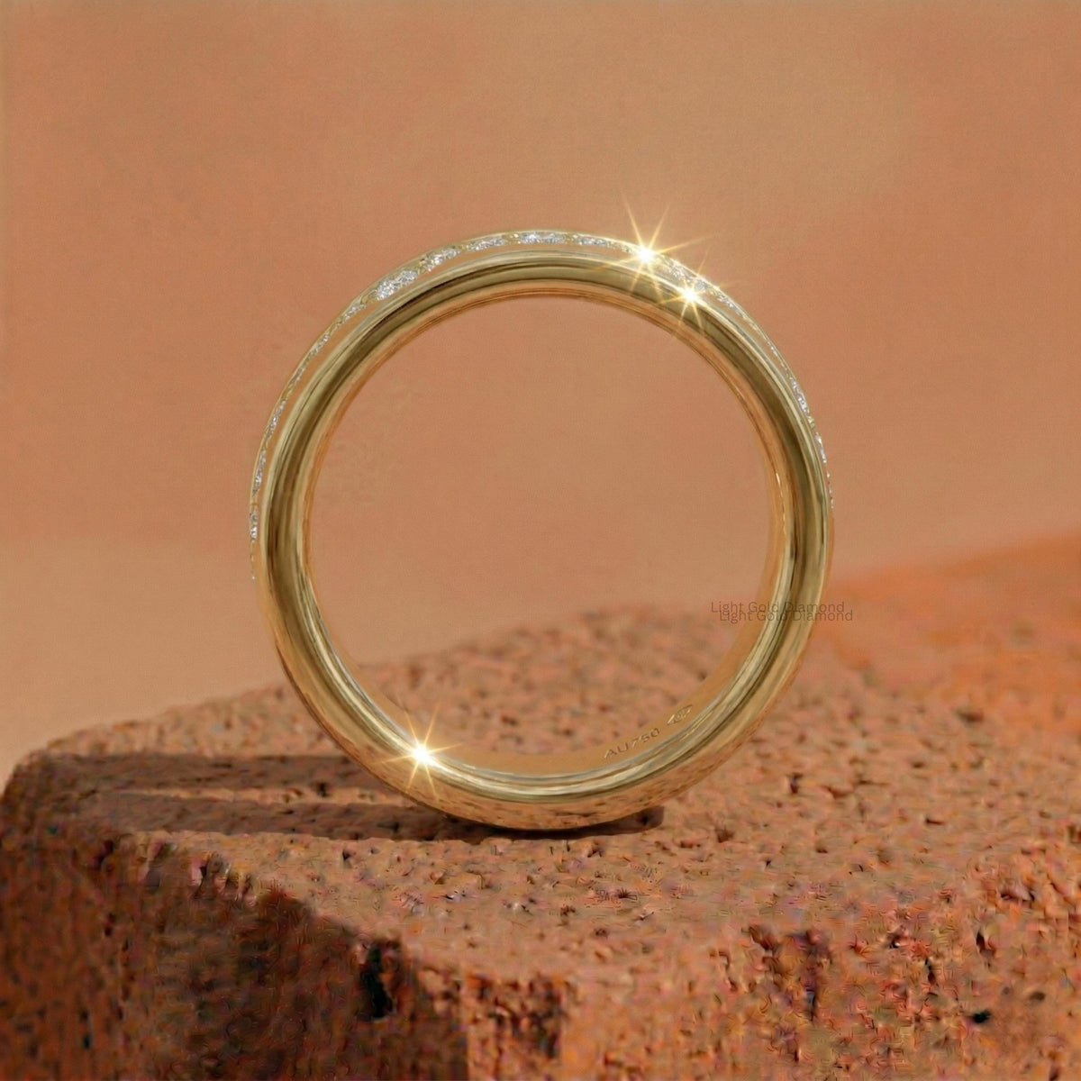 Pave Diamond Eternity Wedding Band Middel pose 