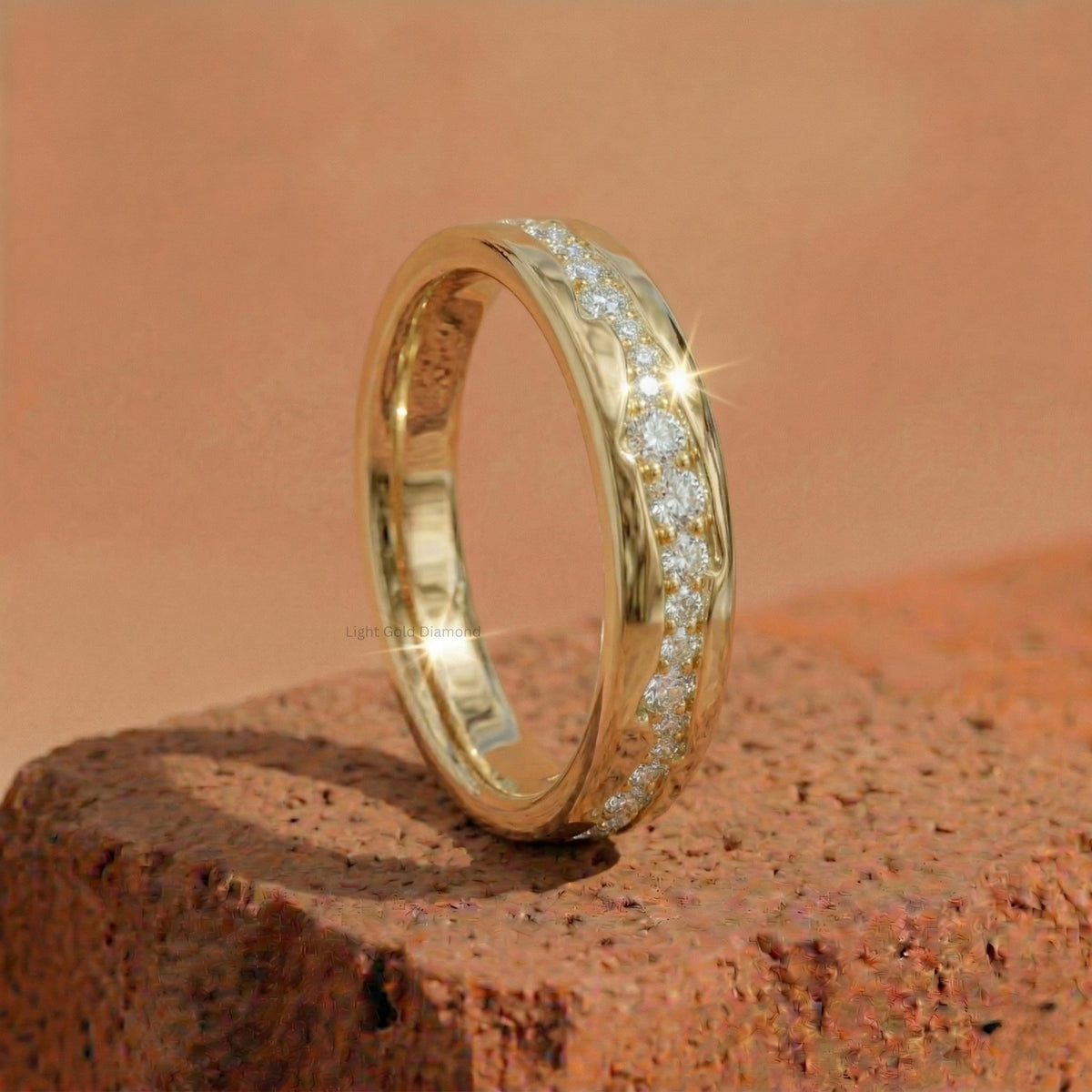 Pave Diamond Eternity Wedding Band Front view 
