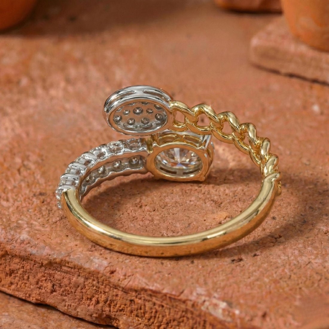 Oval Cut Lab Grown Diamond Bypass Ring
