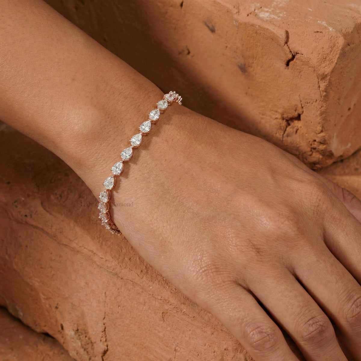 Pear Cut Lab Grown Diamond Bracelet