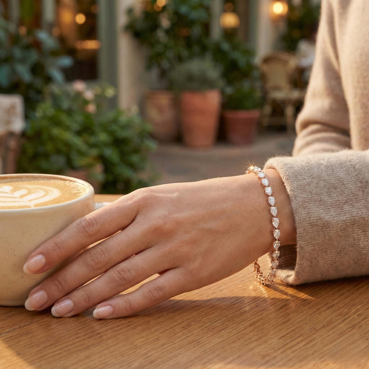 Pear Cut Lab Grown Diamond Bracelet